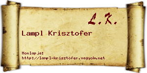 Lampl Krisztofer névjegykártya